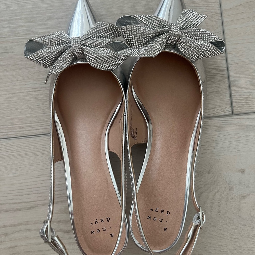 a new day Metallic Slingback Heels with Bow